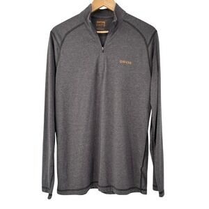 Orvis Mens Quarter Zip Pullover Gray Heather Long Sleeve Mock Neck 2Z5Y Medium